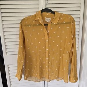 Sezane Chemise Ann In Yellow Polka Dot